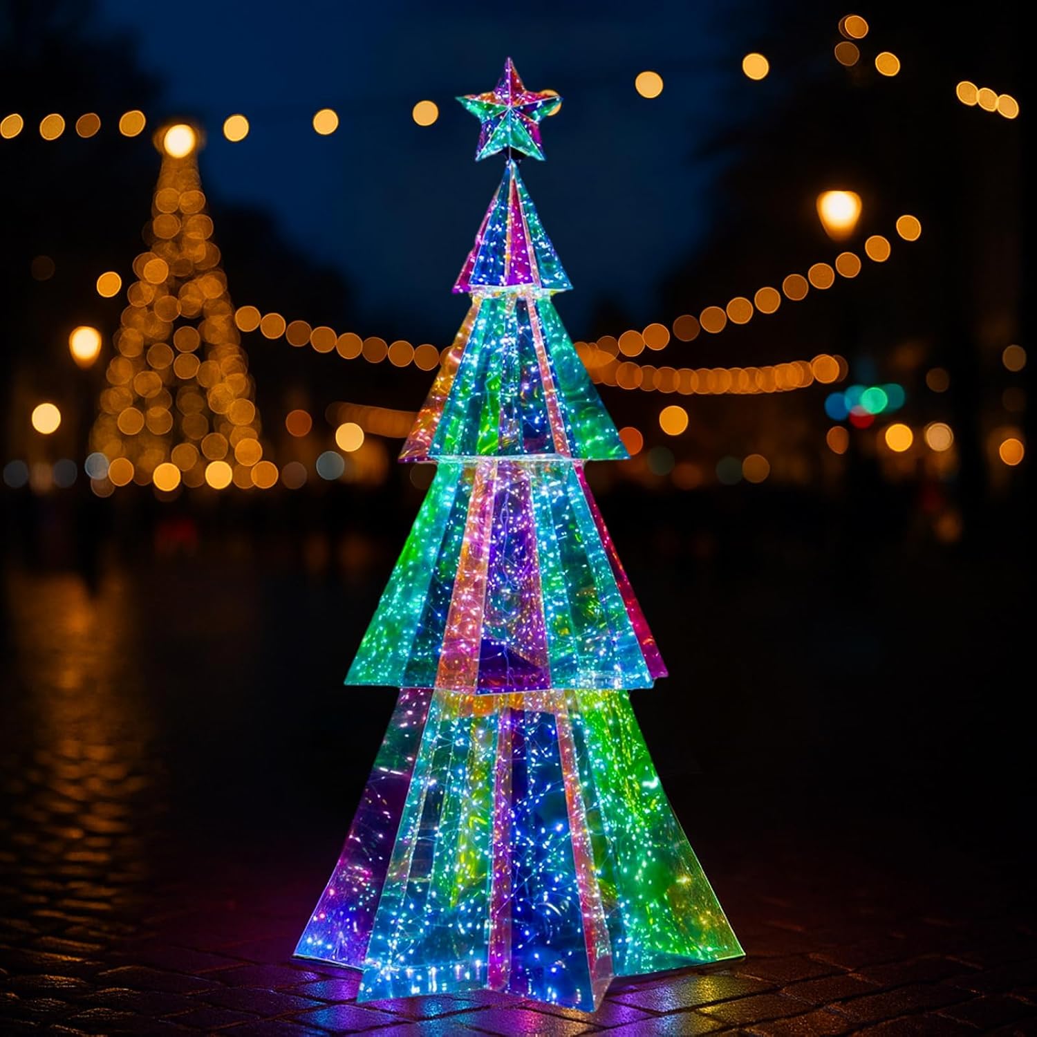47″ Prismatic Iridescent Christmas Tree