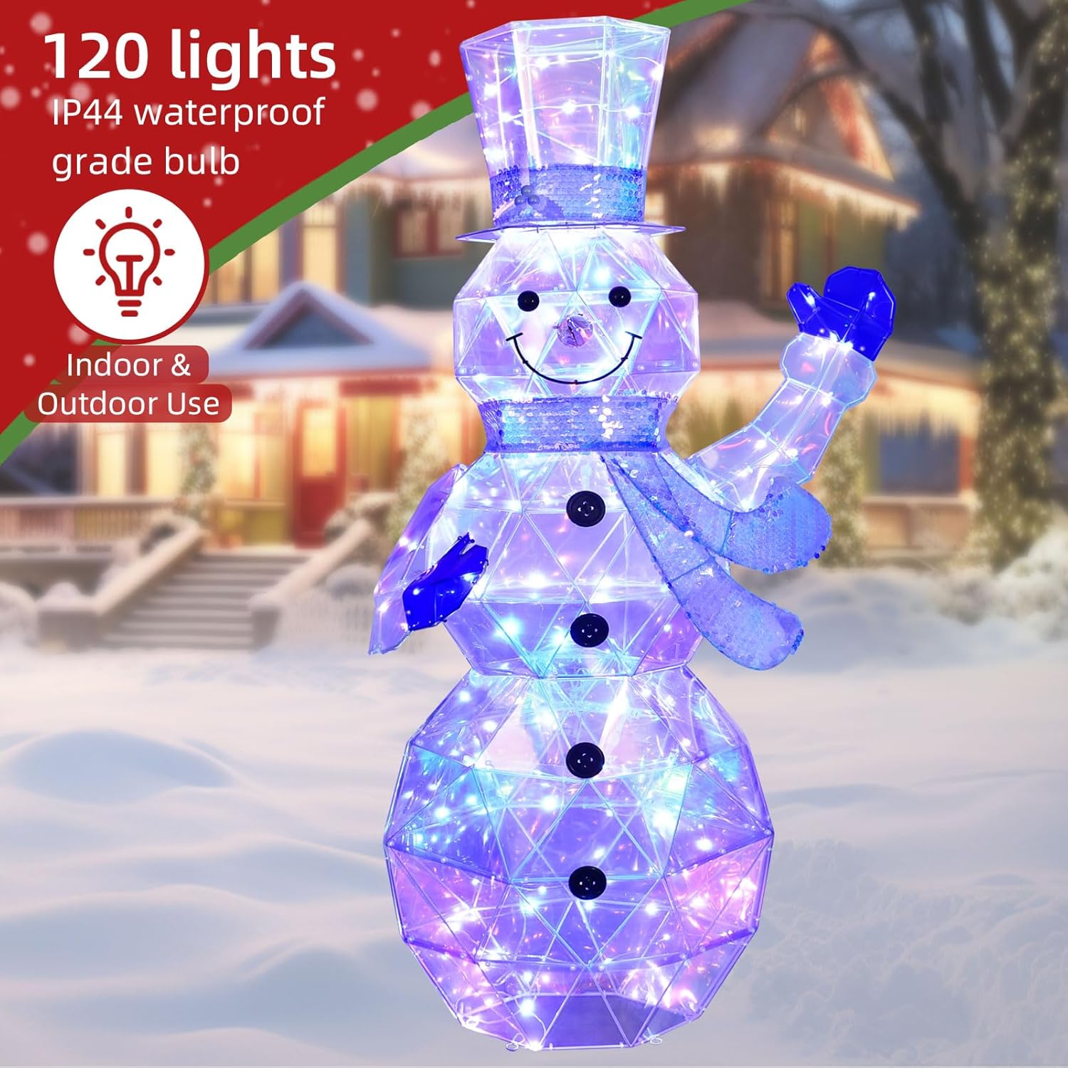 4.1FT Prismatic Snowman