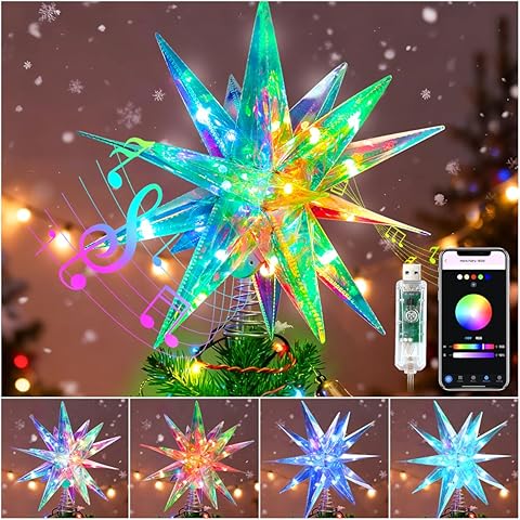 13.8" Prismatic Christmas Tree Topper