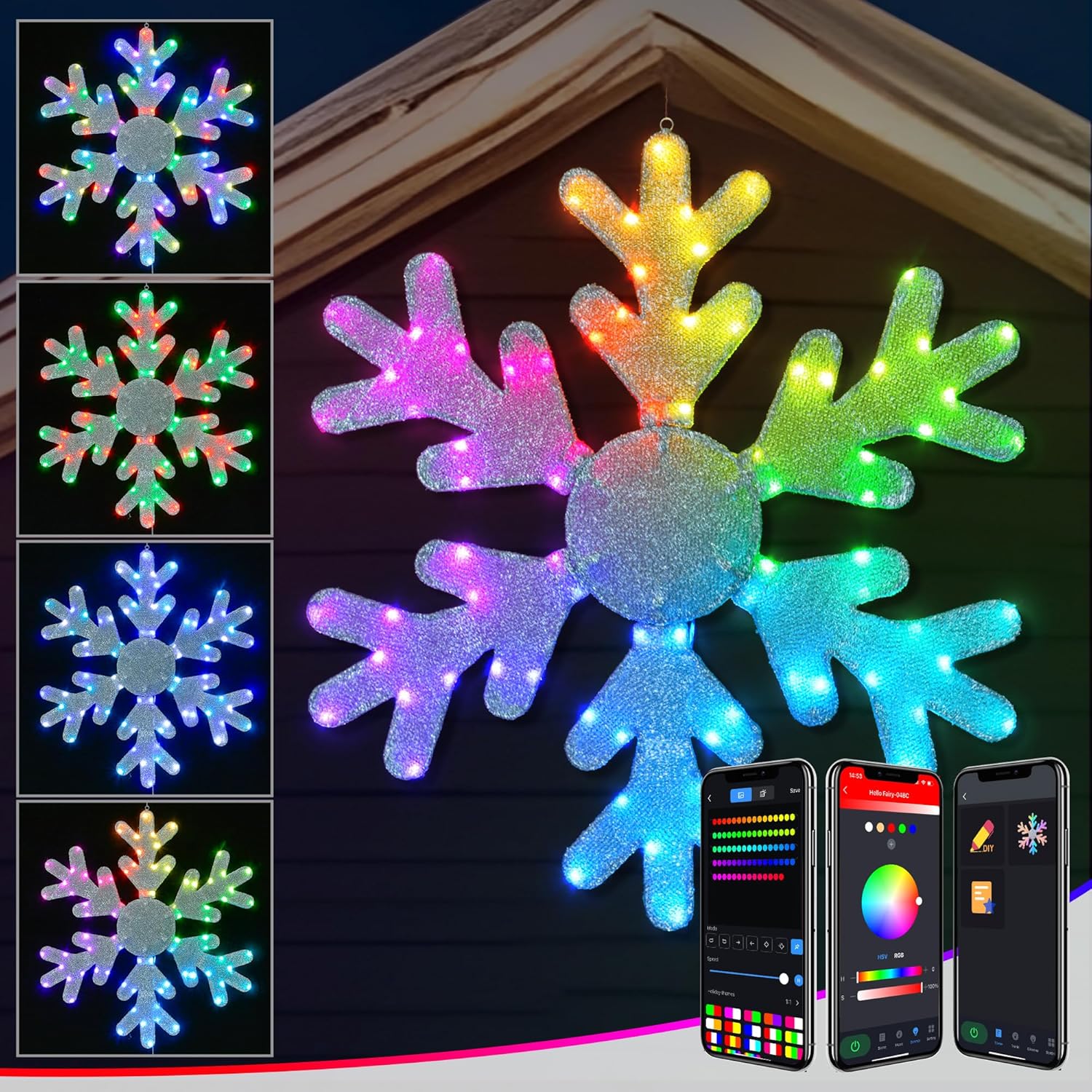 31" Smart Hanging Outdoor Snowflake