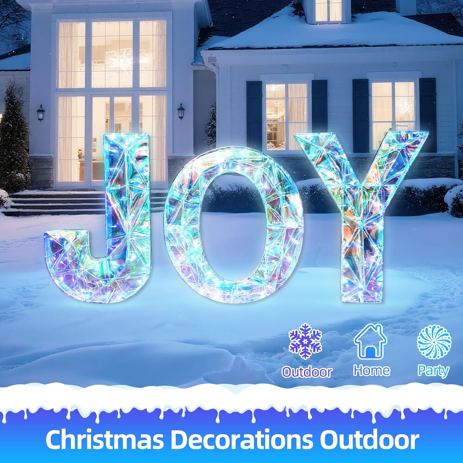 3D Prismatic Christmas Joy Yard Decoration