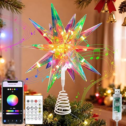 13.8" Prismatic Christmas Tree Topper