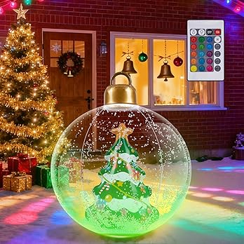 24 Inch Light Up Inflatable Christmas Balls