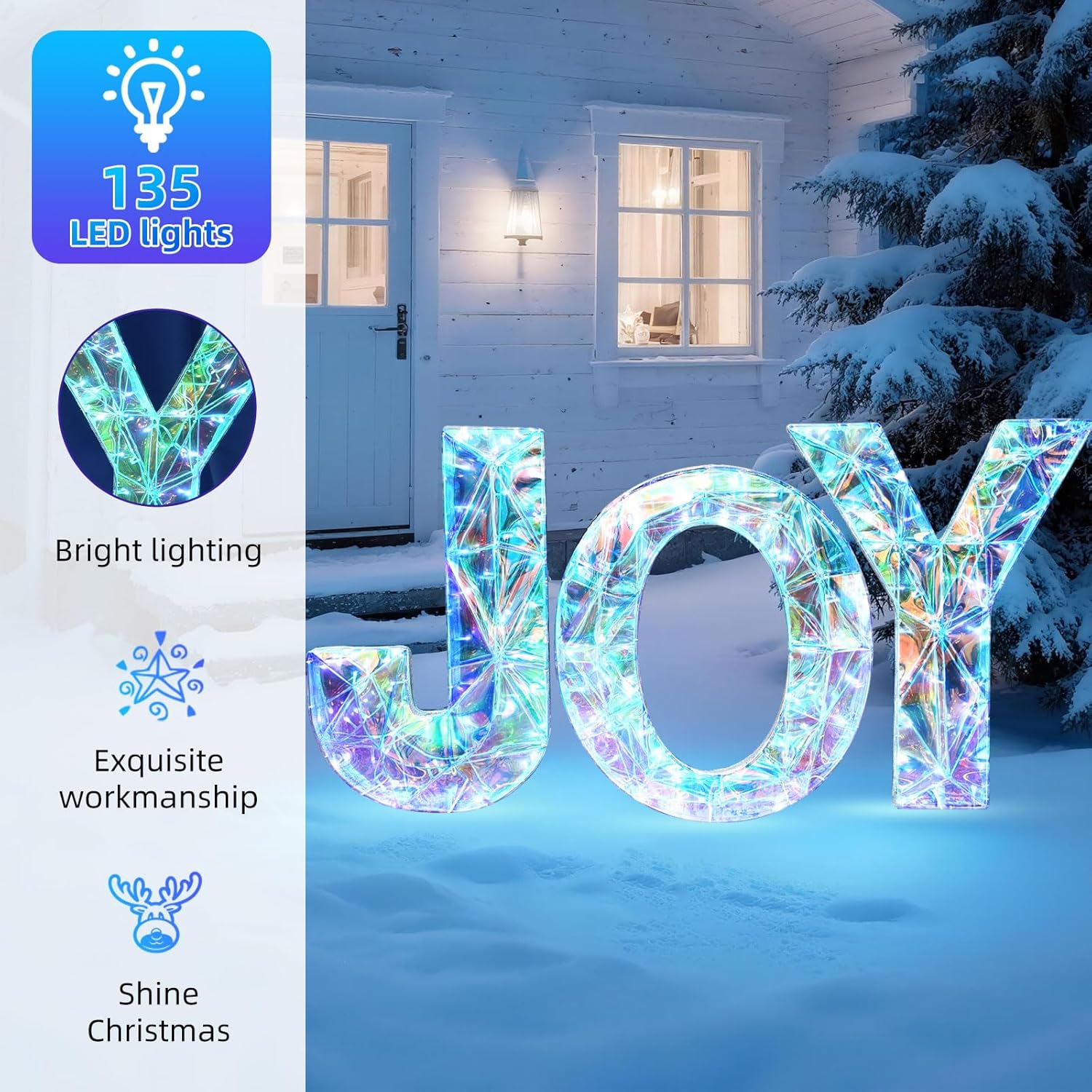 3D Prismatic Christmas Joy Yard Decoration