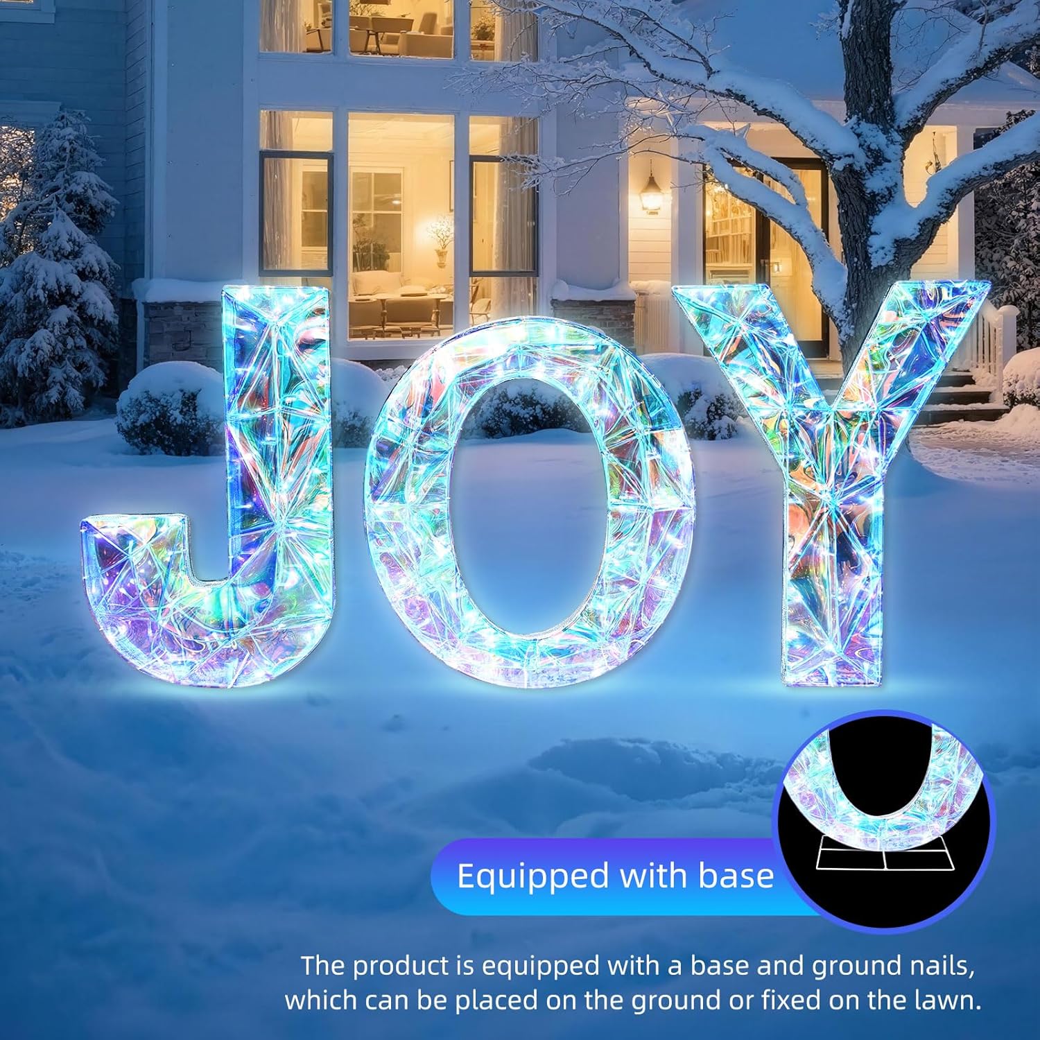3D Prismatic Christmas Joy Yard Decoration