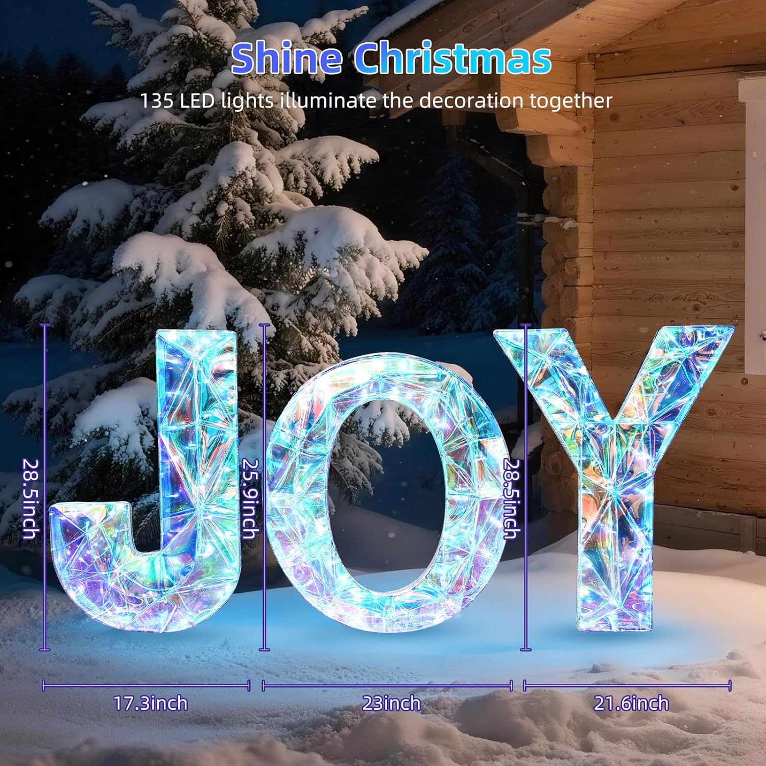 3D Prismatic Christmas Joy Yard Decoration