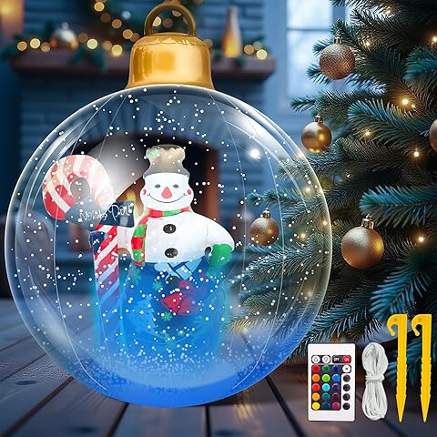 24 Inch Light Up Inflatable Christmas Balls