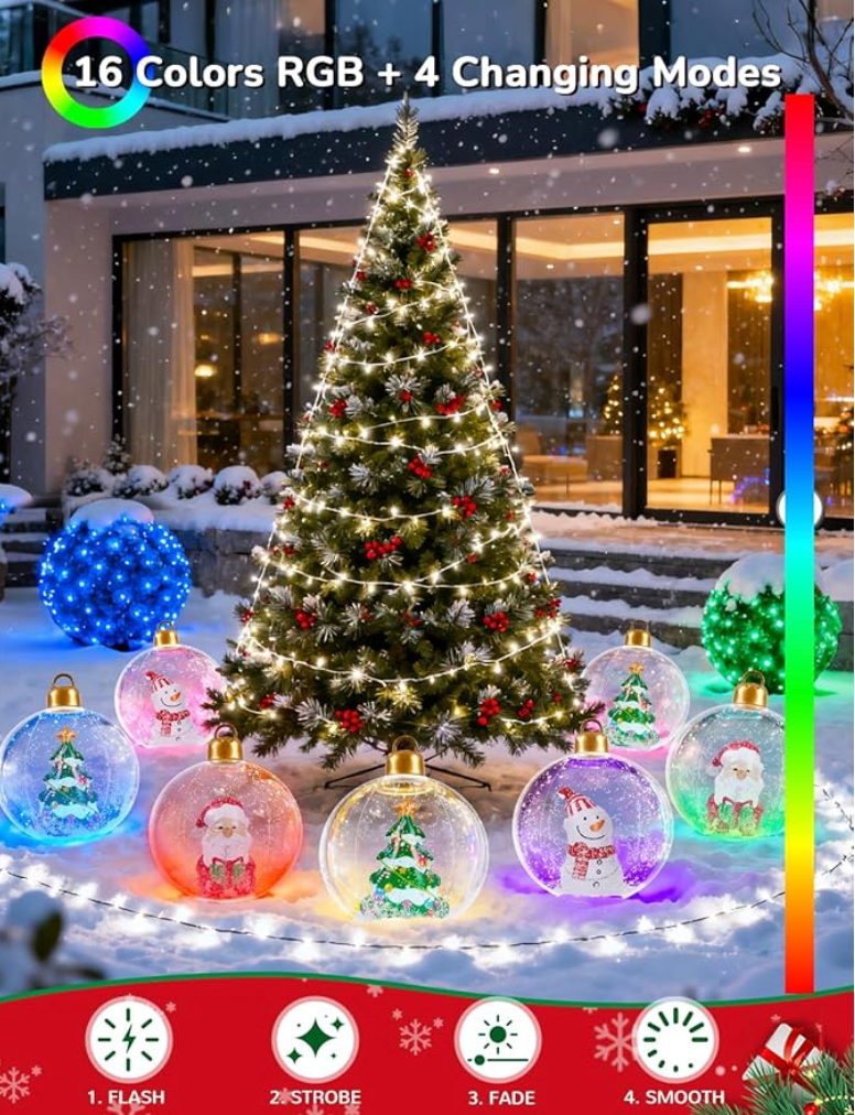 24 Inch Light Up Inflatable Christmas Balls